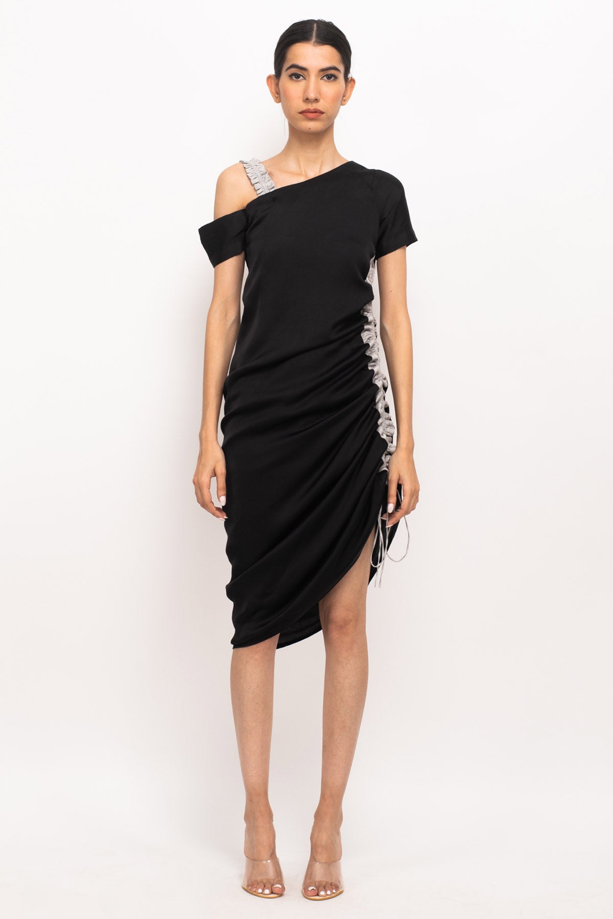 Buy Neora by Nehal ChopraSide Ruched One Shoulder Dress for Women Online